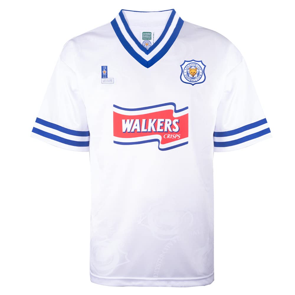 Leicester City 1997 Away Retro Football Shirt White Medium Polyester