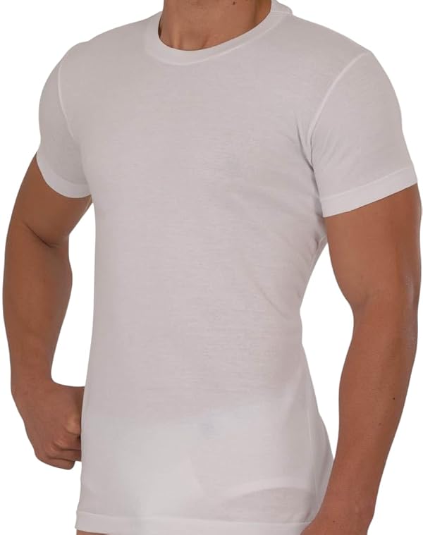Baronil Men's Crew Neck T-Shirts, 100% Combed Cotton, Underwear, Pack of 6 (US, Alpha, Large, Regular, Regular) White by Baronil - Used condition - US$25.07