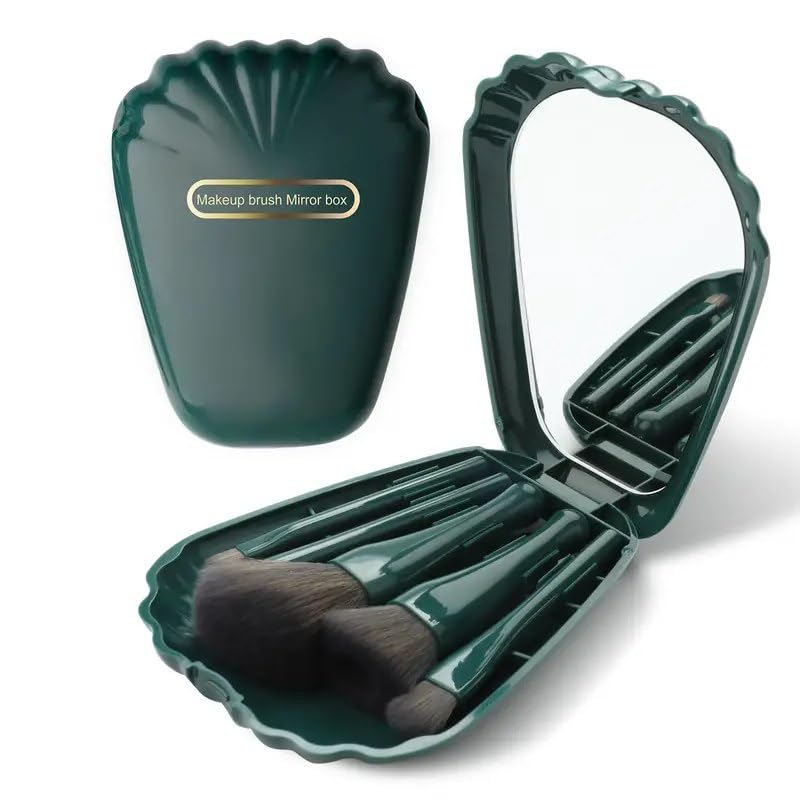 H&D PIPALIYA Professional Makeup Brush Set, 5-in-1, Seashell Design, for Eyeshadow, Lipstick, Blush, Bronzer, Highlighter, Concealer