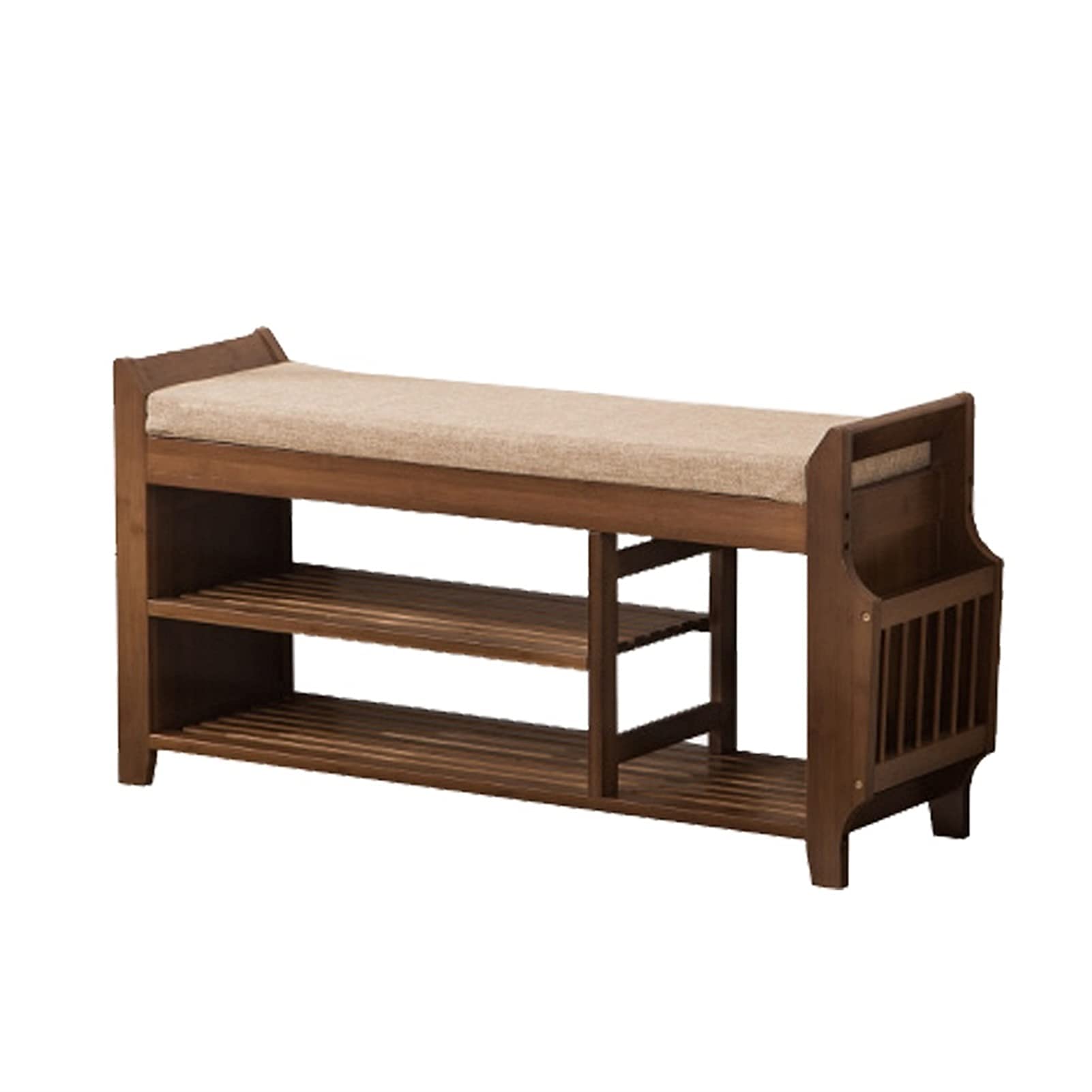 Organisateur de rangement de chaussures compact en bois à 2 étages