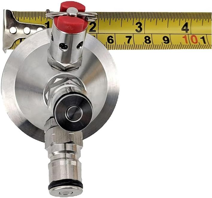1set Commercial Keg Adaptor - Ball Lock Tapping Head to 2 Inch Tri-Clover with Pressure Relief Valve for Beer Brewing