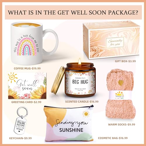 Get Well Soon Gifts For Women,Feel Better Gifts Care Package,Encouragement Gift Surgery Recovery Gifts For Women Sunflower Gifts,Thinking Of You Gifts Box,11oz Coffee Mug - Image 4