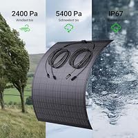 LIONSHEE 480W Flexibel Solarpanel Kit, 2X 240W Monokristallines Flexibles Solarmodul, IP67, Solarzelle Photovoltaik Off Grid, für Wohnmobil, Auto, Schuppen, Dach, Boot, Balkon, 12V Batterien – Ansicht 2