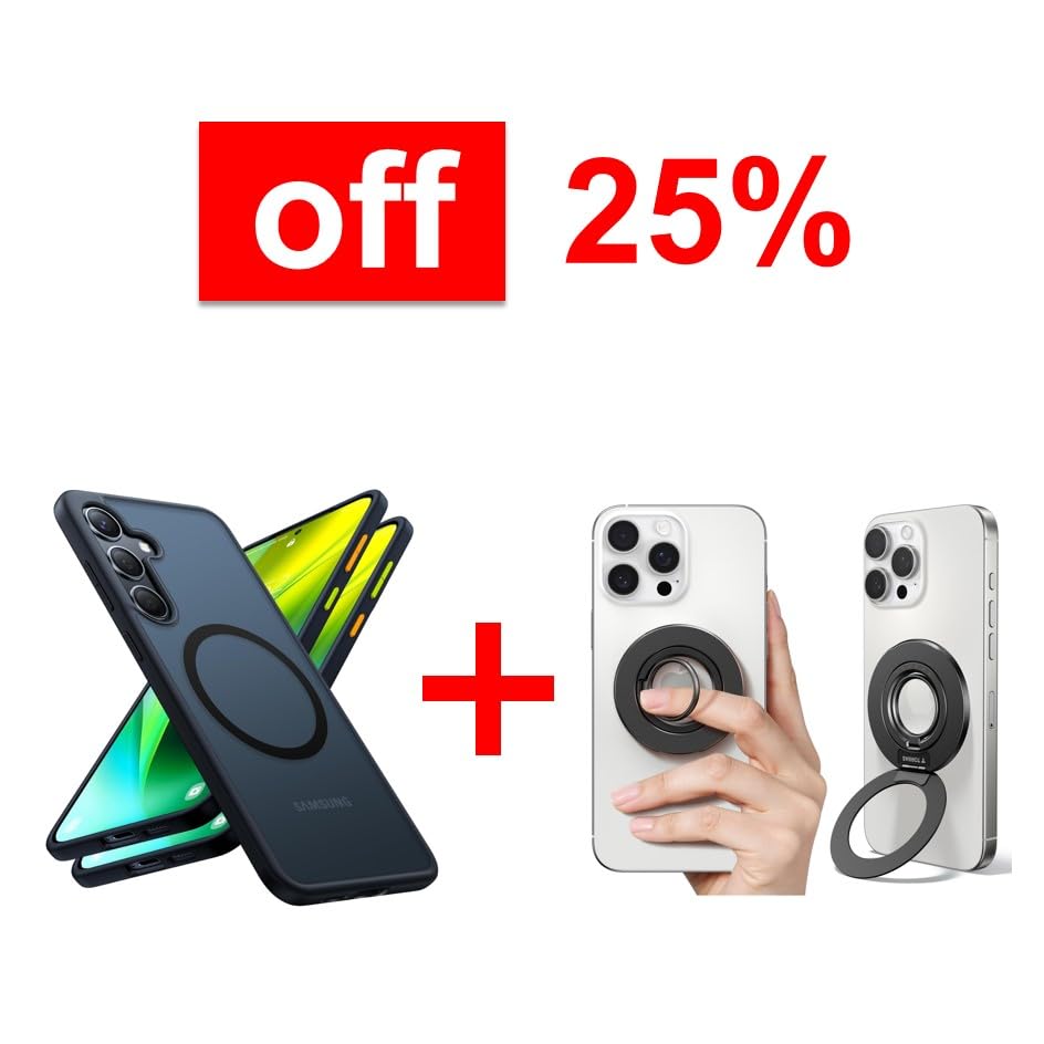 TORRAS Magnetic Phone Grip Ring Holder Kickstand & Case Magnetic