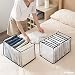Lot de 2 boîtes de rangement pour jeans, pantalons, chemises, boîtes de rangement, tiroirs, rangement de vêtements, 36 x 25 x 20 cm, 7 compartiments de rangement