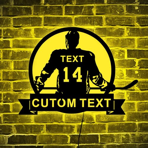 Souleather Custom Hockey Metal Sign Led Lights | Personalized Player Neon Sign | Ice Hockey Wall Decor | Home Decor