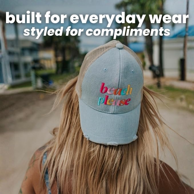 KATYDID Boat Hair Don’t Care Baseball Cap - Trucker Hat for Women - Stylish Cute Sun Hat Pink - Image 4