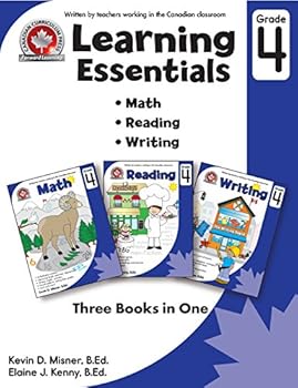Paperback Learning Essentials Grade 4: Math, Reading, Writing, Three Books in One: Written by teachers in the Canadian Classroom Book