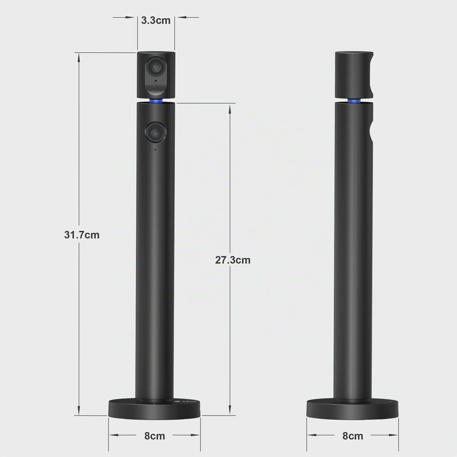 CZUR Halo Dual Webcam 180° Drehbare, 1080P Kamera mit Mikrofon Streamcam Videokamera 90° Sichtfeld Camera für PC, Computerkamera, Plug and Play, für Zoom/Skype/Teams/Hangouts