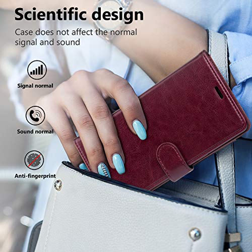 Ocase Galaxy Note 8 Case, Samsung Galaxy Note 8 Wallet Case [Tpu Shockproof Interior Protective Case] [Card Slot] [Kickstand] [Magnetic Closure] Leather Flip Cover For Samsung Galaxy Note8 - Burgundy #TOP6