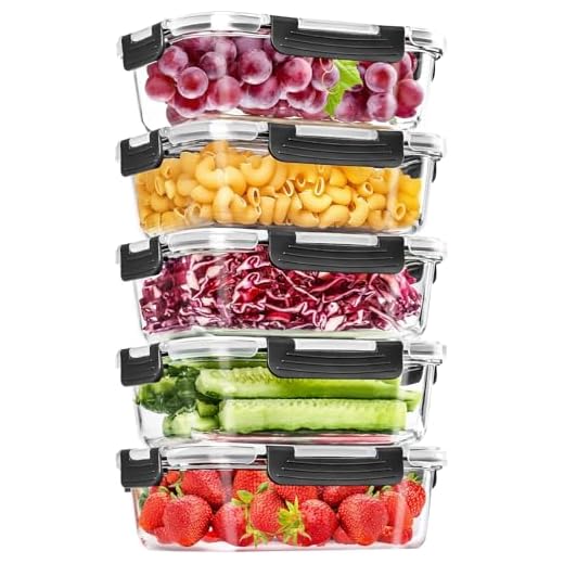 Skroam Glass Food Storage Containers - 5 Pack
