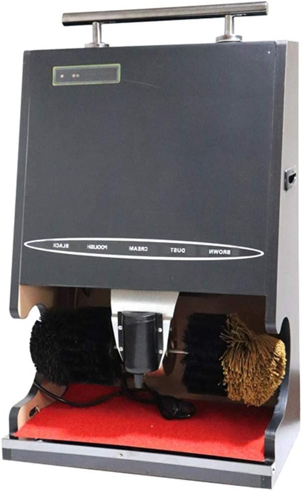 Automatic Induction Shoe Shine, Automatic Shoe Shine Machine Shoe Cleaning Brush Kit Multi-Brush Polisher Suitable for Hotel E (Black)