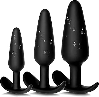 Ensemble Plug Anal Silicone Noir Style Ancre 3 Tailles Progressives, Sextoys Plugs Anaux Pour Femme Homme Couple, Kit De Buttplug Anal Pour Anus Exploration Intime Et Jeu Érotique Doux, noir