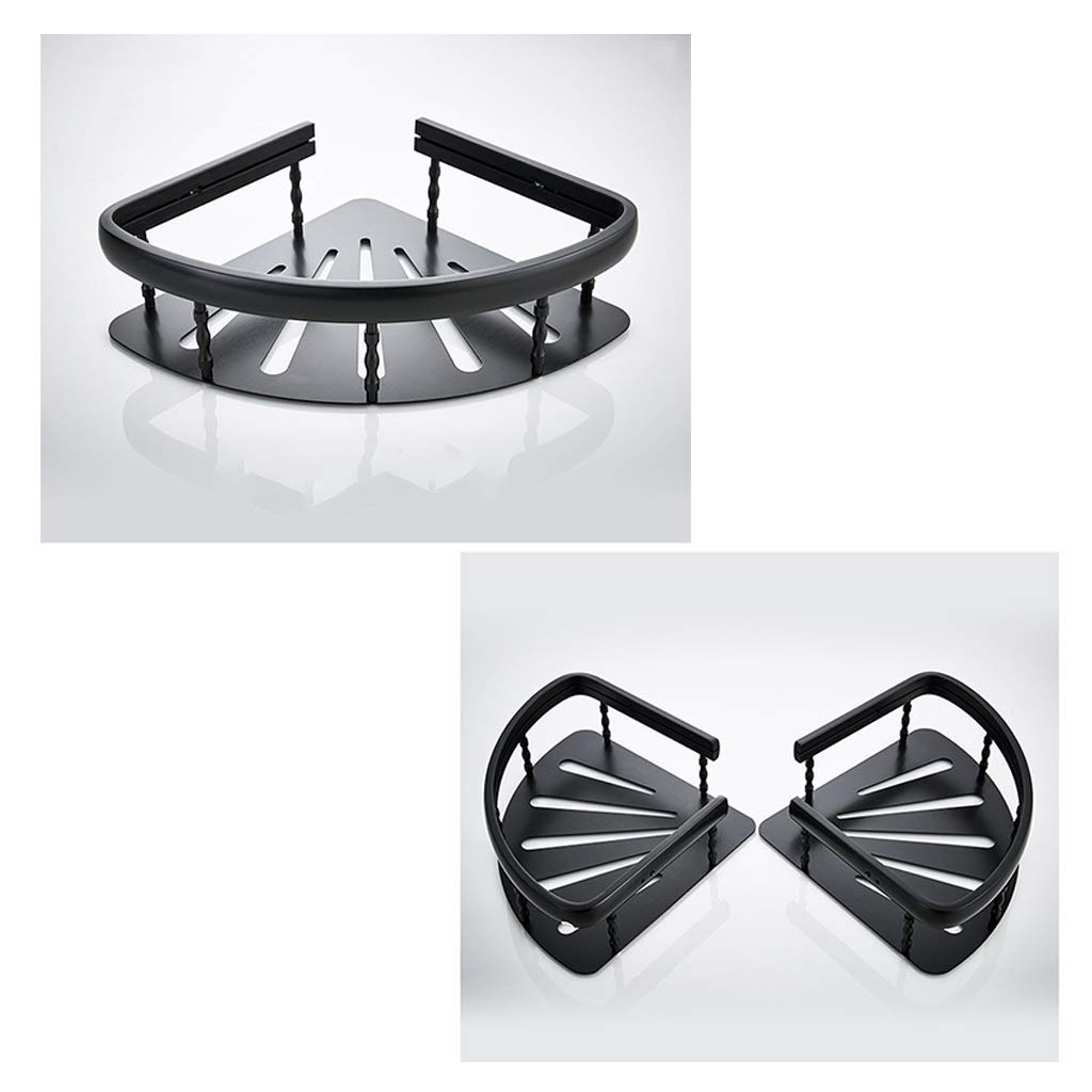 Estante esquinero para baño, Estante esquinero de 2 Niveles, Estante esquinero de Aluminio, Organizador de Ducha, montado en la Pared, Negro
