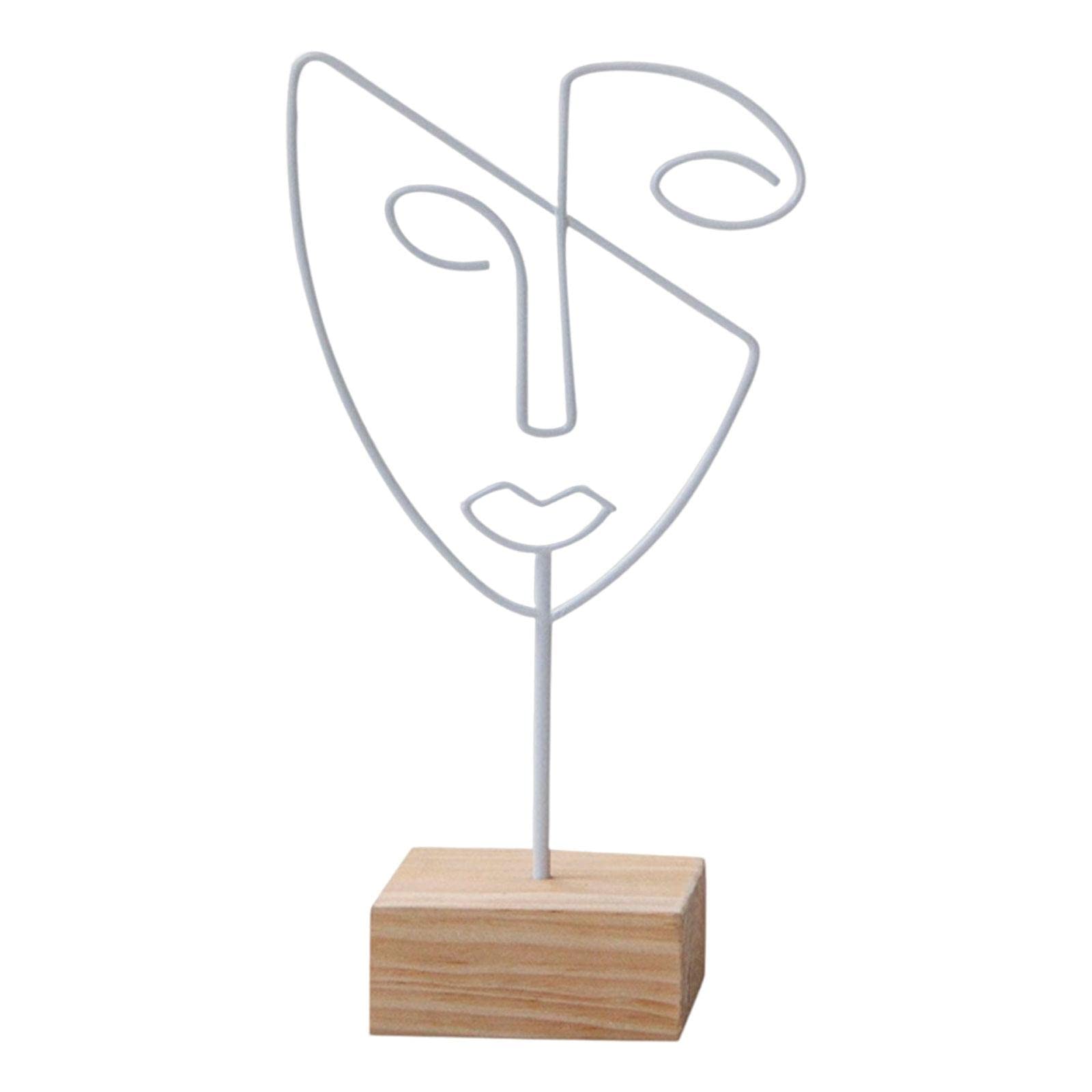 ATORSE® Figure Face Hat Display Stand Abstract Character Sculpture for Tv Cabinet White|Antique Home Décor |Traditional Showpiece |Figurine |Modern Decorativeation|Figurines for Home Decor