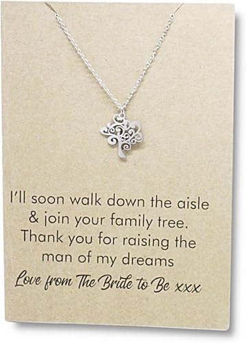 Embellished Stainless Steel Necklace On Message Card-Tree Walk Down the Aisle