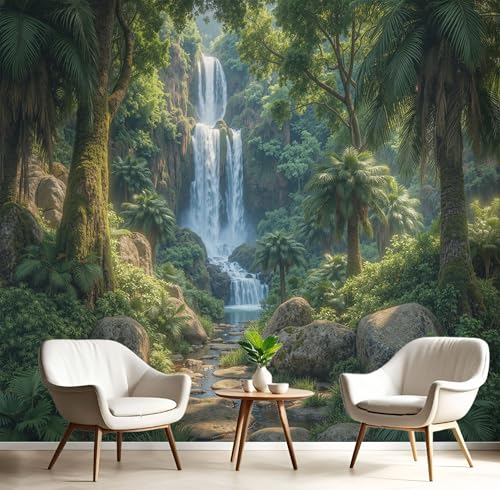 Papier peint soie forêt tropicale 400x280 cm poster géant mural pour salon - 3