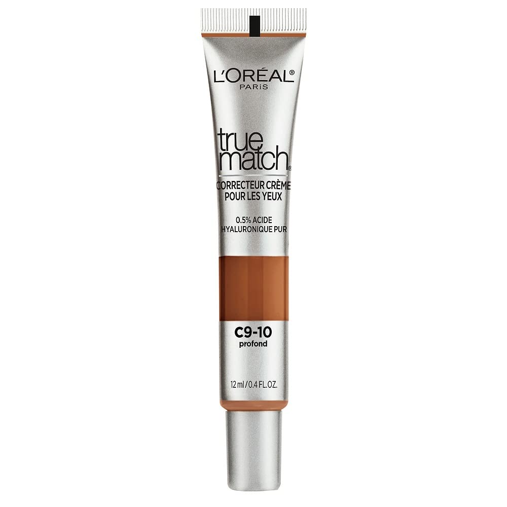 L’Oréal Paris True Match Eye Cream in a Concealer, 0.5% hyaluronic acid, Deep C9-10, 0.4 fl. oz. Deep C9-10 0.4 Fl Oz (Pack of 1) image 2 of 6 B0862MZR5L