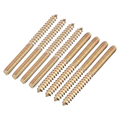 Image of uxcell 1 /4-20x3 Hanger Bolts, 16pcs Double Ended Screws Wood Dowel Screws for Furniture
