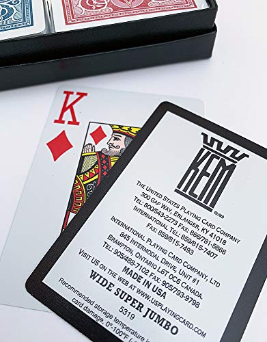 Kem Arrow Red And Blue Bridge Size Jumbo Index Playing Cards Height: 3.63" , Width: 2.38", Depth: 0.69 #TOP3