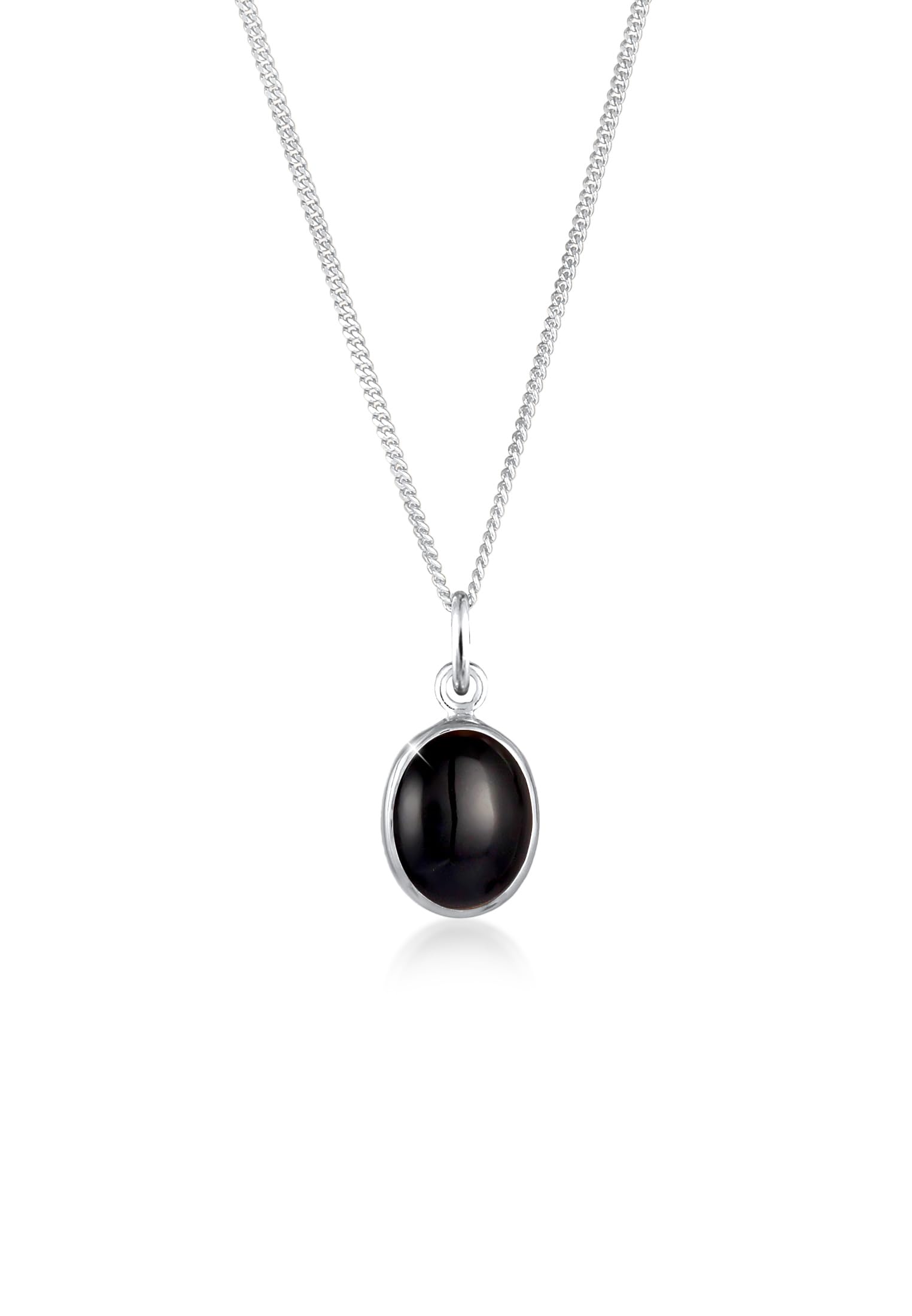 Elli Necklace Women Onyx Pendant Classic in 925 Sterling Silver