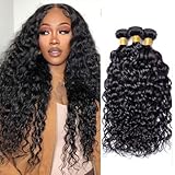12 14 16 Inch Water Wave Bundles Human Hair 100% Unprocessed Curly Brazilian Virgin Hair Wet And Wavy 3 Bundles Human Hair Natural Black