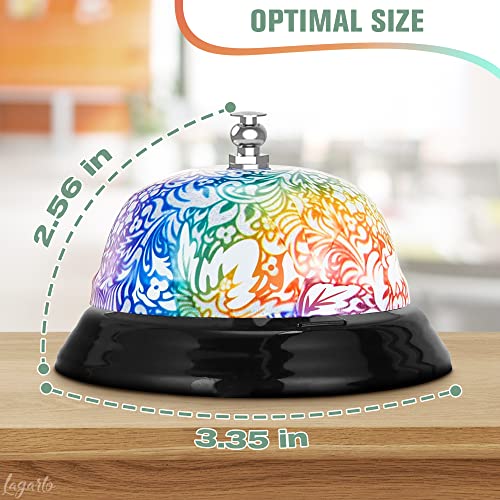 image for Lagarto Desk Bell for Service – Floral Design Classroom Bell for Tea