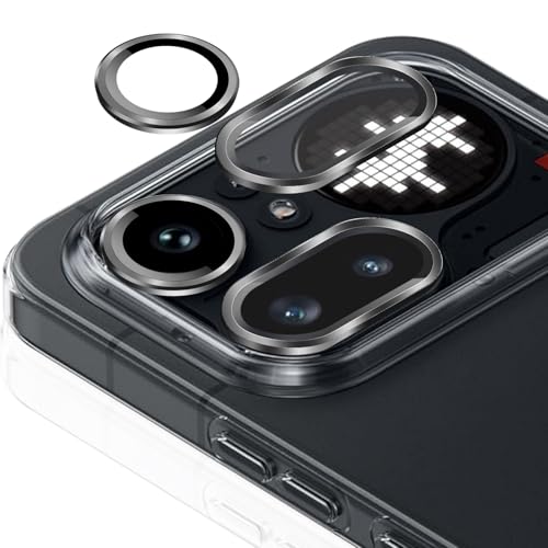 Protection objectif Nothing Phone (2A) verre trempé 9H anneau métal noir
