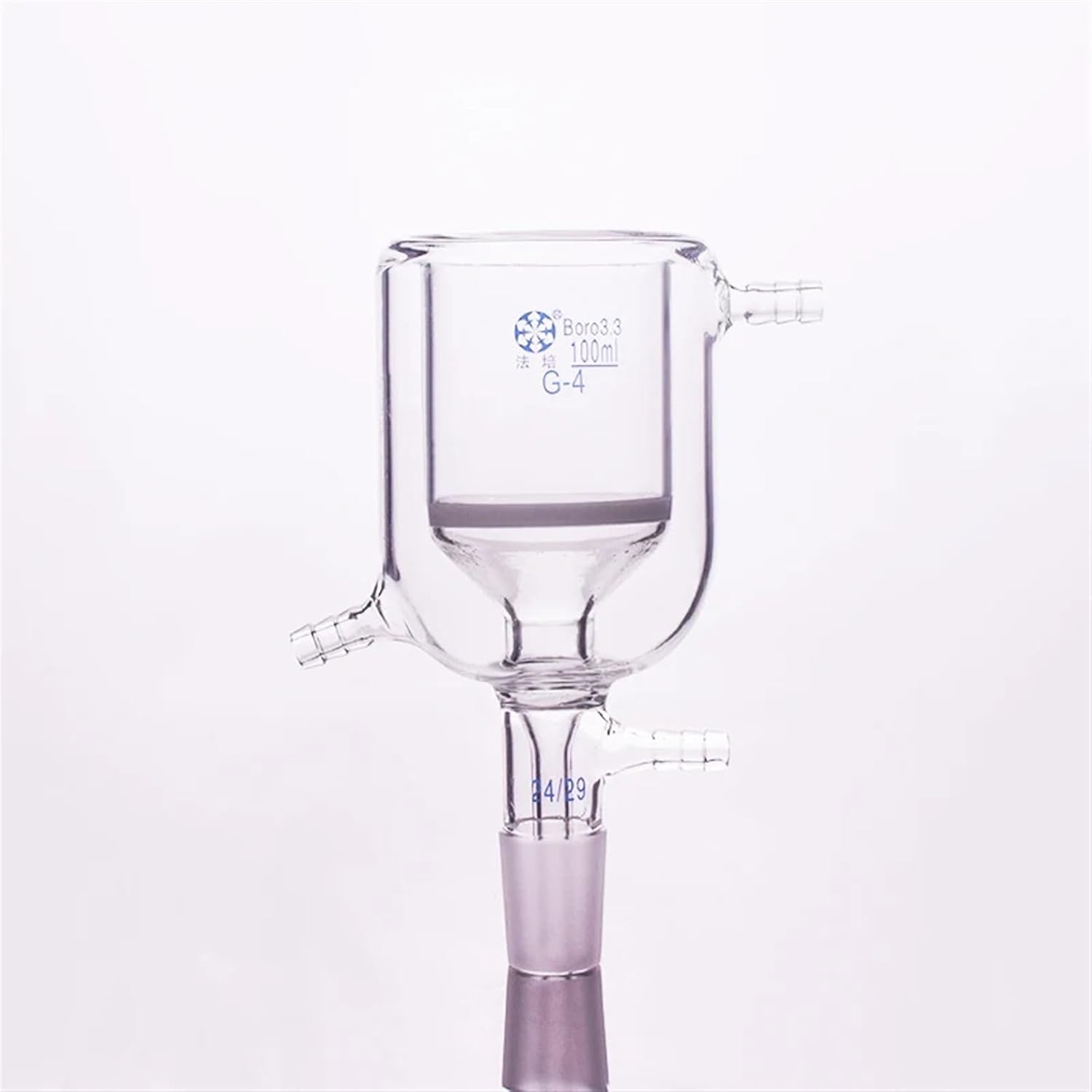 Lab Funnel Double Deck Sand core Filter Funnel,100ml,Joint 24/29,Jacketed Glass Sand Plate Bush Funnel with Ground Joint,Filtration Funnel (Size : G1(P70))