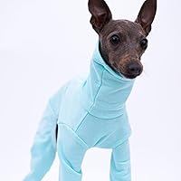 Vista 4 de Greyhound Clothes - Mameluco básico de algodón suave con cuello alto para perro, sudadera de manga larga, pijama elástica para perro italiano