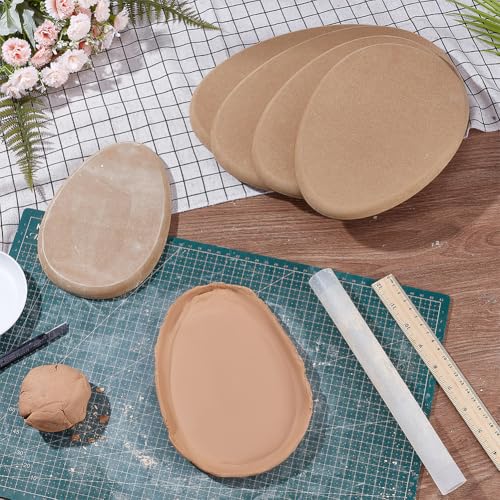 NBEADS 5 Pcs 5 Sizes Ceramics Molds, Ceramics Plate Molds Pottery Molds Pottery Tools Egg Shape Slump Molds Plate Forming Molds for Clay Handbuilding DIY by NBEADS - Image 4