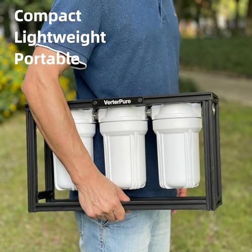 Image of S3 Mini External 3-Stage RV Water Filter System, Compact, 5 Inch Filters, Portable Black