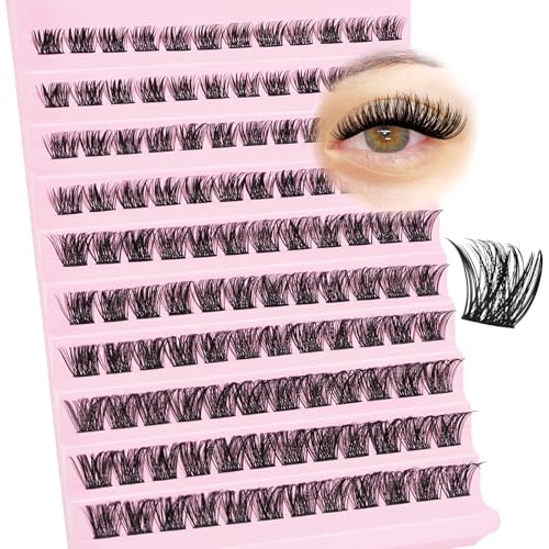 SLSXNL Natural Wispy Lash Clusters 9-14MM D Curl Eyelash Clusters,9mm 10mm 12mm 14mm False Eyelashes 120pcs Cluster Eyelash Extensions