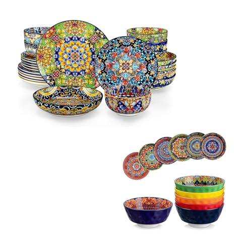 Image of vancasso 18 Pieces Dinnerware Sets Bundles 26oz Cereal Bowls Set of 6