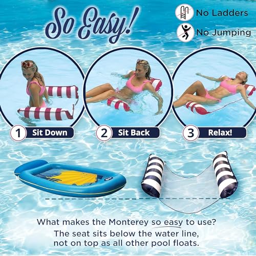 image for Aqua LEISURE Aqua 4-in-1 Monterey Hammock Pool Float & Water Hammock, 
