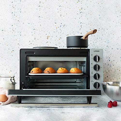 Minibackofen mit Kochplatten und Heißluftfunktion von Livoo