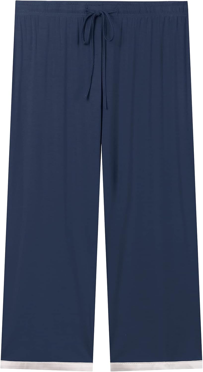 Joyaria Womens Pajama Sets Short Sleeve and Capri Pants Soft Bamboo Viscose 2 Pieces Sleepwear Lounge Set - Image 4