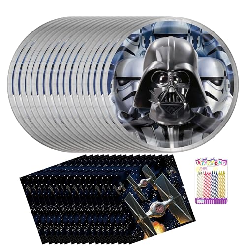 Star Wars Classic Party Supplies for 16 Dessert Plates & Beverage Napkins