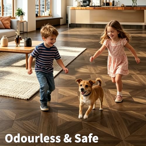 Image of Art3d 30-Pack Peel and Stick Flooring Wood Planks, 12 x 12 in, Teak