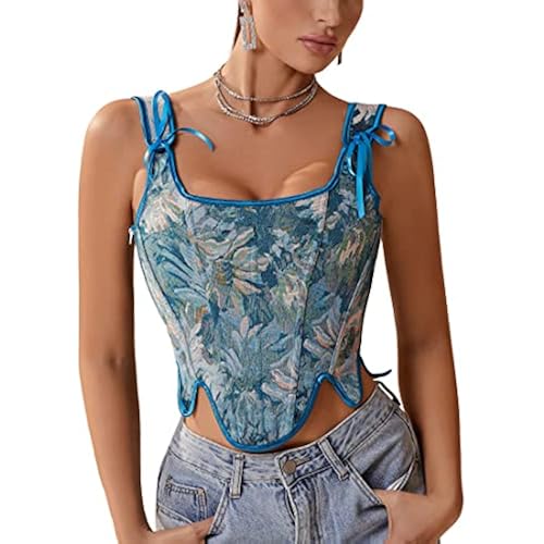 Alivila.Y Fashion Womens Sexy Vintage 1920s Renaissance Lace Trim Corset Bustier