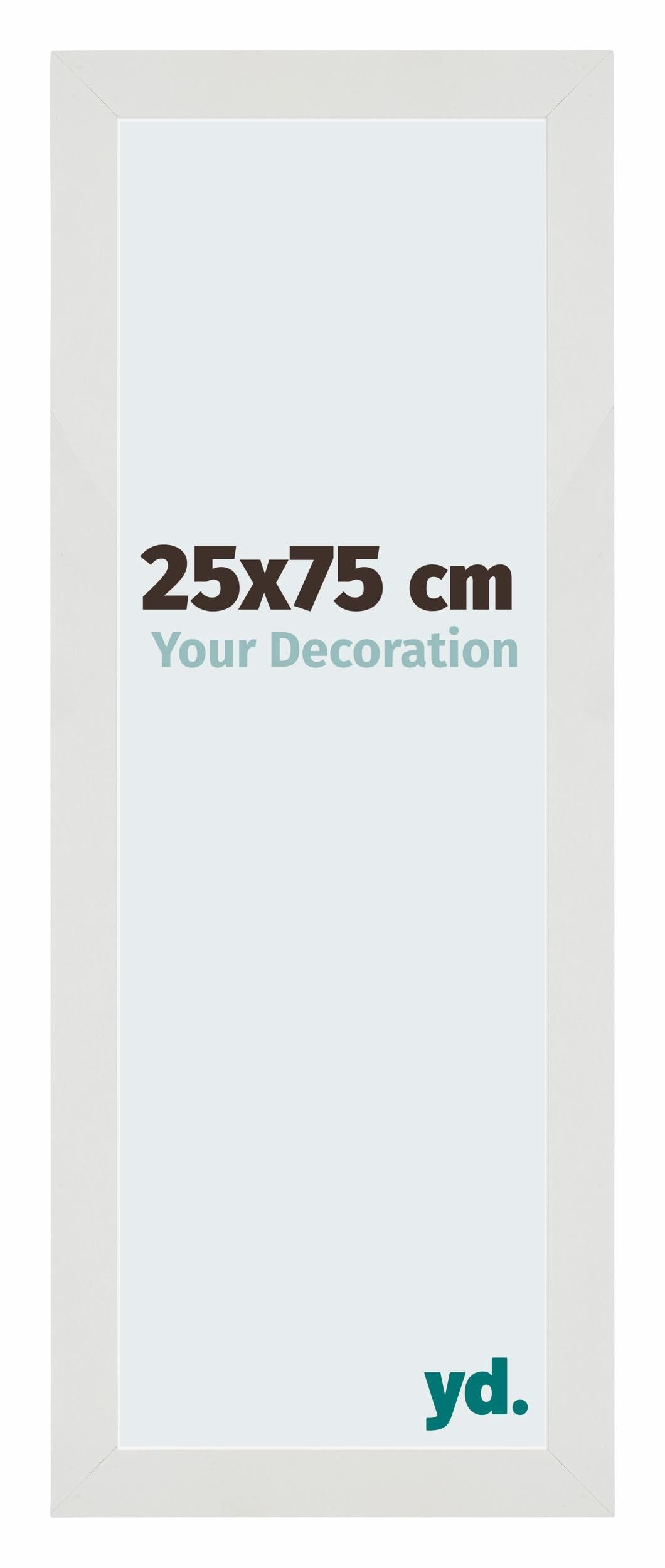 Your Decoration - Picture Frame 25x75 cm - White Matte - Decorative Wall Frame in MDF with Antireflection - Frame 25x75 - Mura
