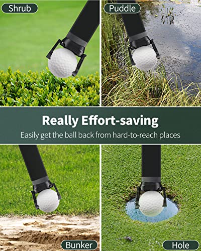 Vibit Foldable Golf Ball Retriever Grabber For Putters Golf Pick-Up Claw Plastic Grip Sucker Tool With 3 Screws Portable Back Saver For Golfers, 6 Pack #TOP6