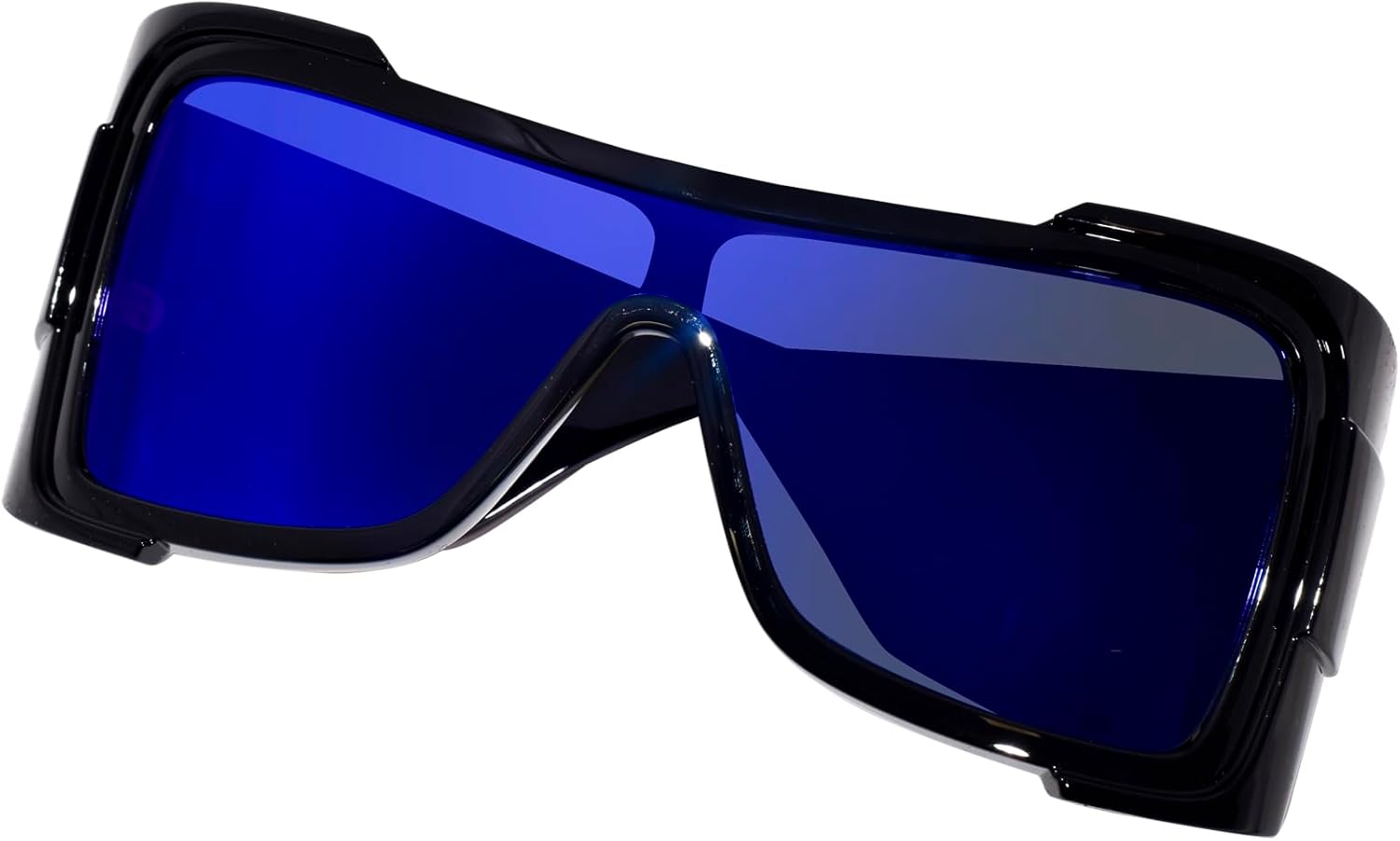 Versace VE 4451 GB1/55 Black Nylon Shield Sunglasses Black Solid Color Lens