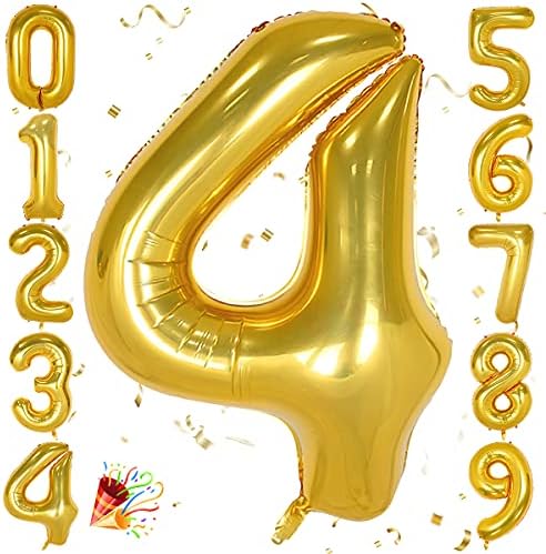 Unisun 40inch Number Balloon, Blue Helium Foil Balloon 0 1 2 3 4 5 6 7 8 9 Big Numbers Balloons, Age Balloons Birthday Party, Romantic Occasions, Wedding, Anniversary Supplies Decoration