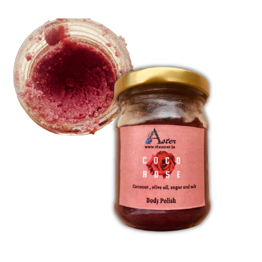 Aster COCO ROSE SCRUB, Body scrub, Rose scrub, Handmade, Gentle Exfoliation, Exfoliation & Cleansing for Glowing, smooth and Soft Skin, No Paraben & SLS, Body Polish 100 GMS-image-35