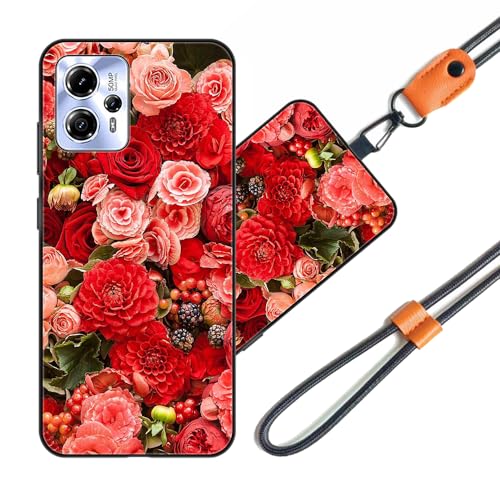 JEZSTHAI Patterned Case for Motorola Moto G13 Cover with Adjustable Neck Cord Strap,Soft Shockproof Protective Cover Case with Universal Phone Lanyard/Wrist Strap,Style*A03