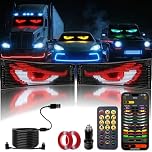 openRGB LED Devil Eye Lights for Windshield 23"x5"[2PCs], Dual Screen Sync with APP & Remote Control, Windshield Eyes Animated, 5V USB Powered, Programmable Evil Eyes for Car Truck RV Front Window