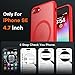 TOCOL Magnetic for iPhone SE 3/2 (2022/2020 Edition), iPhone 8/7 Case 4.7-Inch, Fit for MagSafe, [14FT Military Grade Drop Tested], Shockproof Slim Translucent Matte Back Phone Cover (Red)