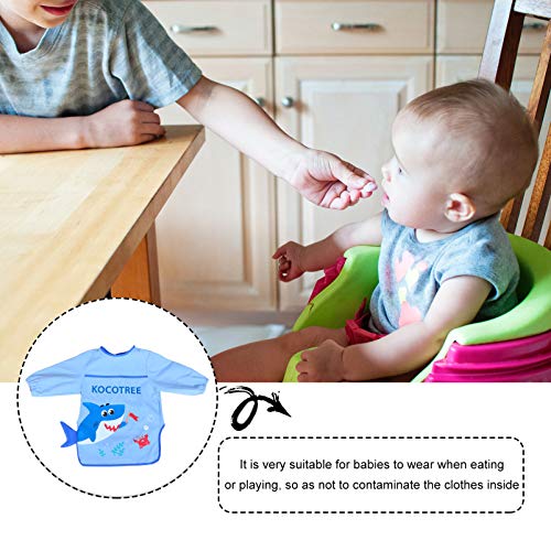 Amosfun Babador de Alimentação de Bebê Unicórnio Azul à Prova D'água Avental de Bebê Unicórnio de D