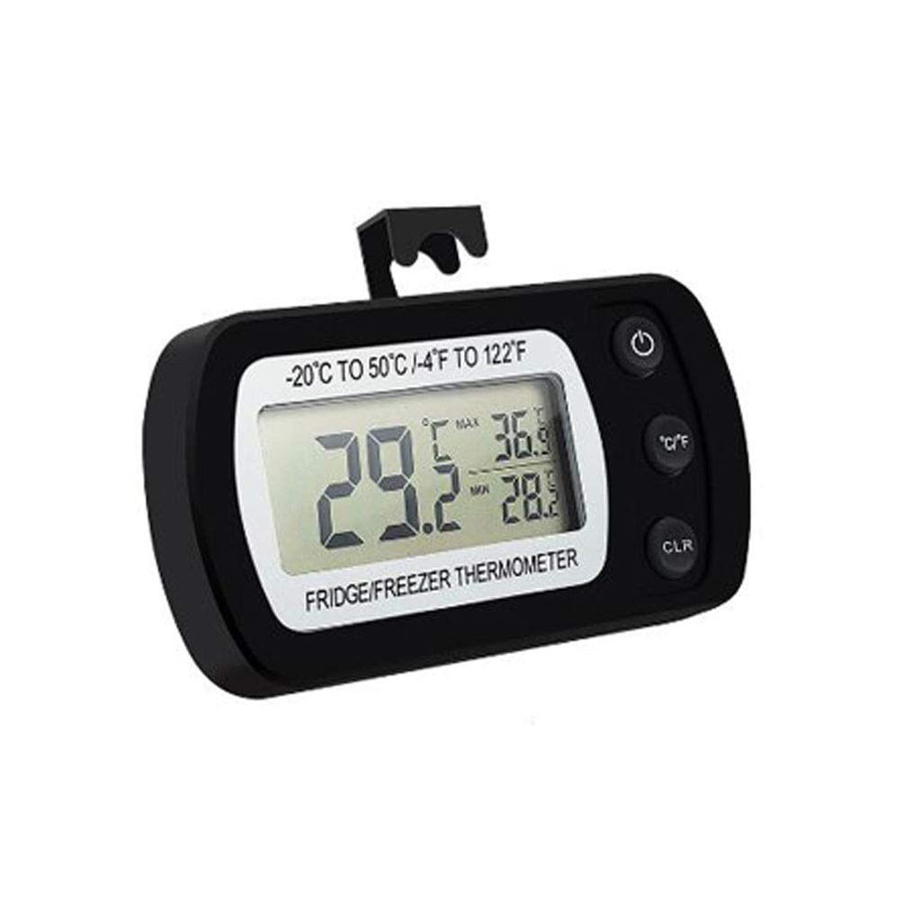 Digital Refrigerator Thermometer Large LCD, Freezer Room Thermometer with Magnetic Back, No Frills Easy to Read(D)